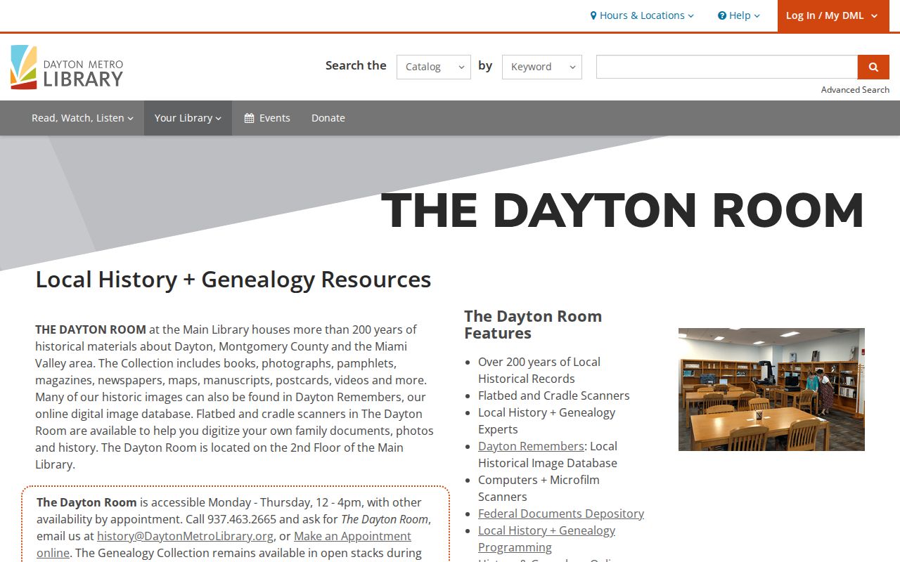 Kettering city directory research at the Dayton Room