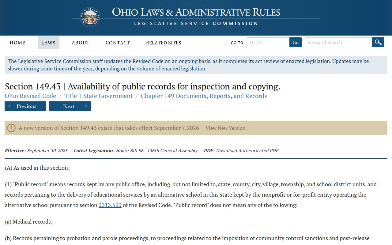 Kettering neighbors Ohio Public Records Act access rule