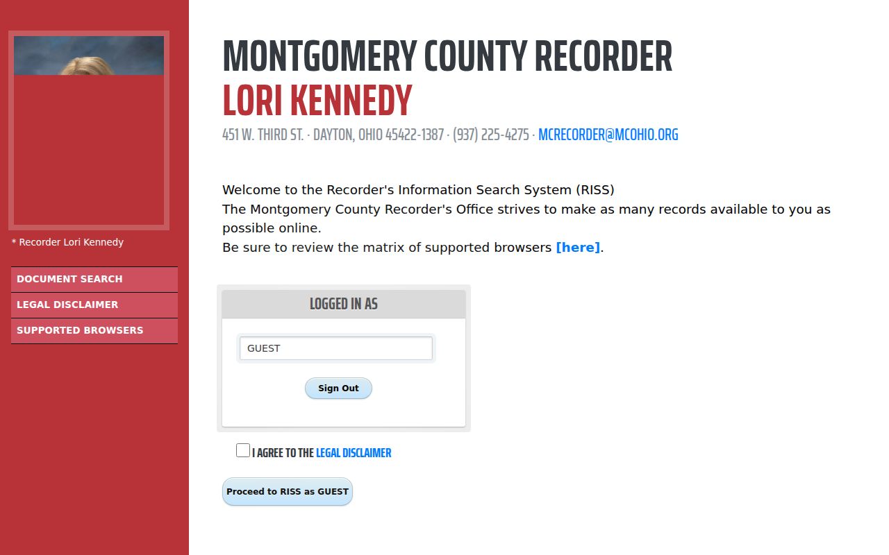 Kettering resident lookup Recorder RISS name search
