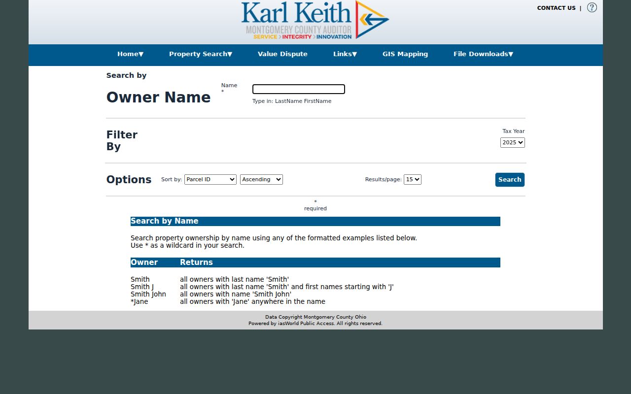 Kettering street directory Montgomery County Auditor owner search